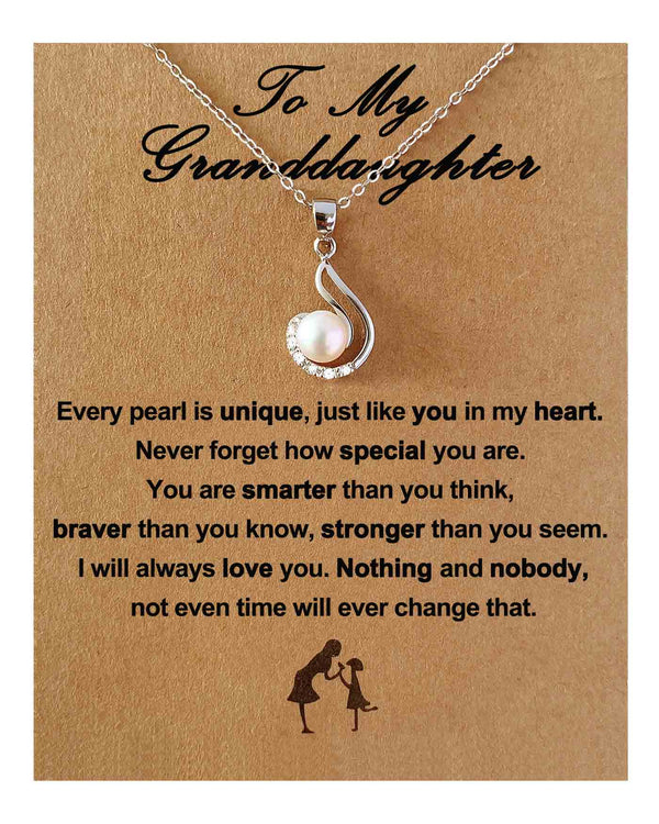 Pearl Pendant Necklace Gifts for Granddaughter