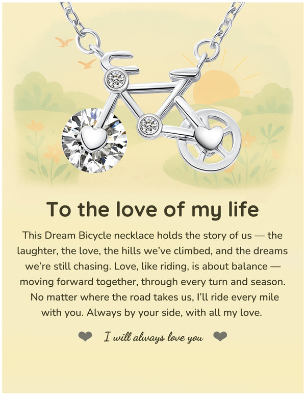 Silver Bike Pendant Necklace Gifts for Wife