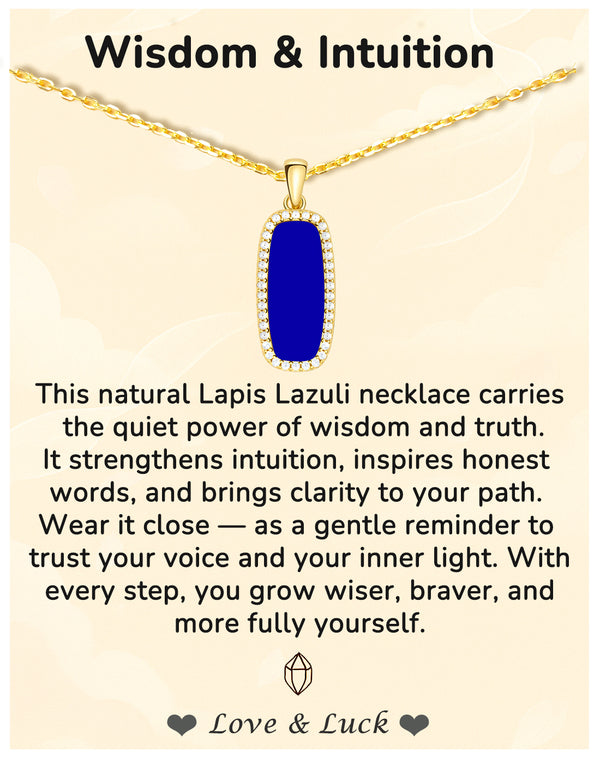 Natural Lapis Lazuli Pendant Necklace (Wisdom & Intuition)