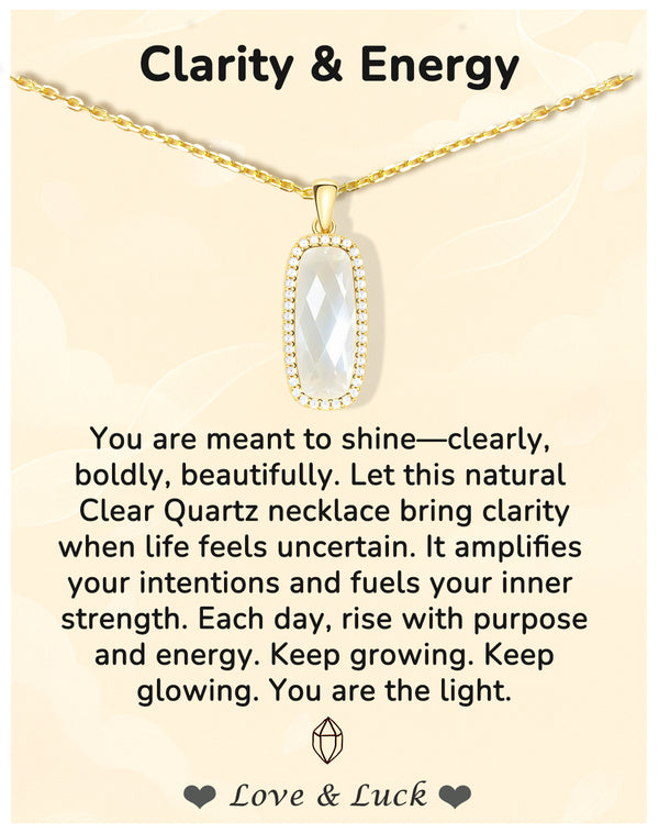 Natural Clear Quartz Pendant Necklace (Clarity)